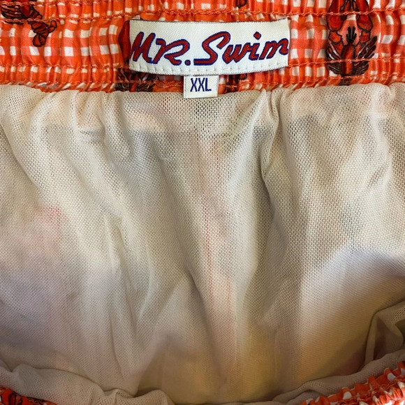 Mr. Swim mens lobster print red gingham swim trunks Sz XXL - Picture 3 of 3